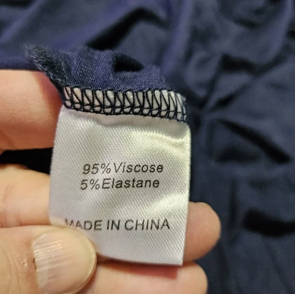 Short sleeve T-shirt dress with waist tie Navy Size XL - Picture 9 of 10